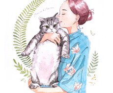 定員に達しました。限定価格で水彩似顔絵を制作します 通常出品の半額以下！特徴を捉えながら可愛くお洒落に描きます