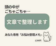 悩み相談｜頭の中のモヤモヤを文章で整理します イメージ1