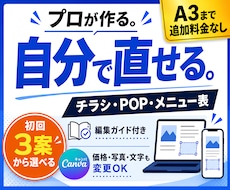チラシ・POP・メニュー表をCANVAで作成します イメージ1