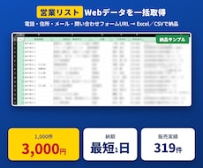 営業リスト・Webデータを大量取得して納品します イメージ1