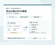 商品台帳CSVを整え、変更履歴もお渡しします イメージ1