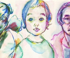 水彩ペンでカラフルな似顔絵を描きます プレゼント選びの方におすすめ！
