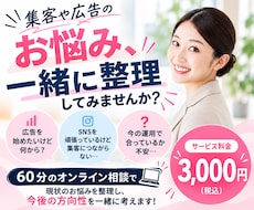 集客や広告運用に関するお悩みを整理します 医療分野に強みのある看護師マーケターが60分間ヒアリング