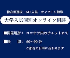 総合型選抜・AO入試の受験相談承ります 総合型選抜・AO入試・オンライン指導