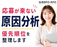 応募が来ない原因を競合・市場分析で見つけます 採用状況に合わせて原因を整理し、優先順位付きの改善策をご提案