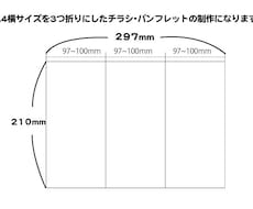 A4を３つ折りにしたオリジナルパンフを作ります イベントやお店の販売促進にオリジナルのパンフを製作します！