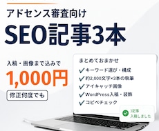 アドセンス審査向けのブログ記事を3本書きます 3記事1,000円｜入稿・画像まで込み｜幅広いジャンル対応