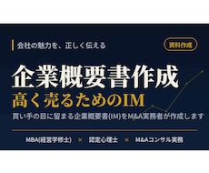 M&A用の企業概要書(IM)を作成します イメージ1