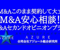 M&Aのセカンドオピニオン相談受付ています そのM&Aこのまま契約して大丈夫？ M&A安心相談！