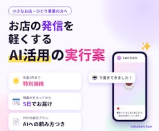 お店の発信を軽くするAI活用の実行案を作ります イメージ1