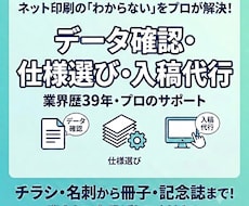 ネット印刷のデータ確認・仕様選びを代行します イメージ1