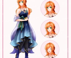 ご希望に沿った立ち絵イラストお描きします TRPG、配信、オリキャラの設定画などに！表情差分承ります！