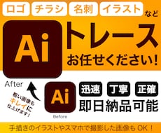 画像、写真、手描きイラストをAiデータに変換します ロゴ・チラシ・イラストなど、迅速・丁寧・正確にトレースします