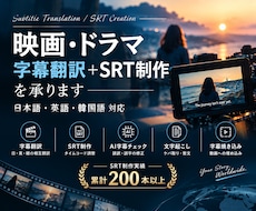映像作品の字幕翻訳からSRT制作まで丸投げできます イメージ1