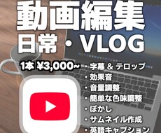 YouTube 日常・VLOG系の動画編集をします イメージ1