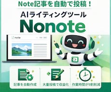 note記事を自動作成するツールを販売します 1クリックで企画出し・記事執筆・記事投稿が完了します