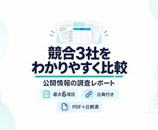 競合3社を調査し比較レポートを作成します イメージ1