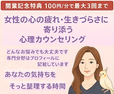 開業記念で割安！：女性の不安や悩みに寄り添います イメージ1