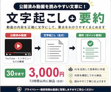 公開済み動画を文字起こし＋要約します イメージ1