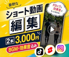 ショート動画 | 面倒なテロップ作業＋@承ります 基本料金に＼［BGM］［効果音］込み！／