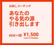 体験コーチング　あなたのやる気の源を引き出します イメージ1