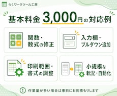 Excelの小さな修正・面倒な作業を自動化します イメージ1