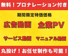 最安値！特価価格で動画制作承ります プロナレーターのナレーションが無料！