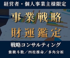 経営者・個人事業主向け 事業戦略・財運鑑定します イメージ1