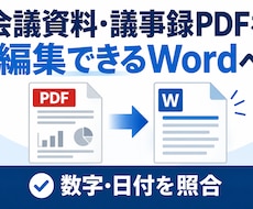 議事録PDFを編集できるWordに直します イメージ1