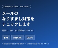 メールなりすまし対策の設定状況をレポートします イメージ1