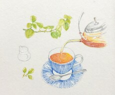 cafeのイラストを色鉛筆で描きます イメージ1