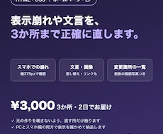 HTML・CSSの表示崩れ文言を3か所まで直します イメージ1
