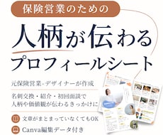 保険営業の自己紹介・プロフィールシートを作成します 元保険営業が文章から整理｜Canva編集データ付き