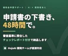 補助金申請書の下書きを48時間で作成します 審査基準に照合した弱点チェックレポート付き