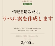 食品表示の有資格者が表示ラベルを作成します イメージ1