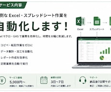 Excel・スプレッドシート作業を自動化します イメージ1