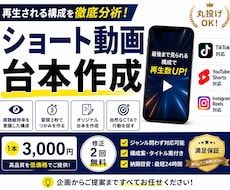 ショート動画の台本を作成します 視聴維持率を意識した最後まで見られる台本を作成します。