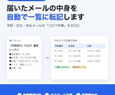 メールの中身をスプレッドシートへ自動転記します イメージ1