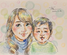 入学卒業祝★色鉛筆で手描きの似顔絵を描きます イメージ1
