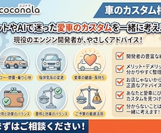 ネットやAIで迷った愛車のカスタムを一緒に考えます イメージ1