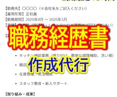 1枚3000円で職務経歴書を作成代行します イメージ1