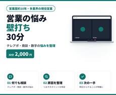 現役営業が30分で営業のお悩みを整理します イメージ1