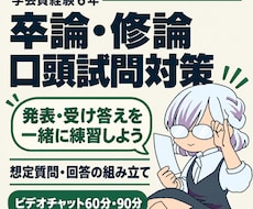 学芸員が発表練習と質疑応答をサポートします 【先着５名は特別料金】【口頭試問対策】【残り5名】