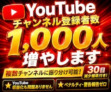 YouTubeチャンネル登録者1000人増やします イメージ1