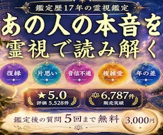 本物の霊視　あの人の本音・気持ちを深く読み解きます 鑑定歴17年　片思い・復縁・音信不通・複雑、年の差恋愛に対応