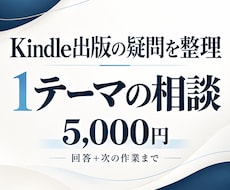 Kindle出版の疑問を1テーマ整理します 迷っている1テーマを整理し、次の作業まで明確にします
