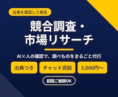 競合調査・市場リサーチを低価格で代行します イメージ1