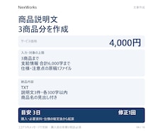 商品説明文を3商品分作成します イメージ1