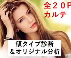 20pカルテ♥顔タイプ診断＆オリジナル顔分析します 大人女子の魅力開花★自分のイメージを知りたい方に！