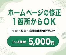 ホームページ・LPの修正を1箇所からお受けします イメージ1